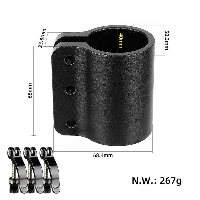 Electric Scooter Reinforced Locking Clamp Clip Lock Pole Extended Lock Clamp for 10 Black
