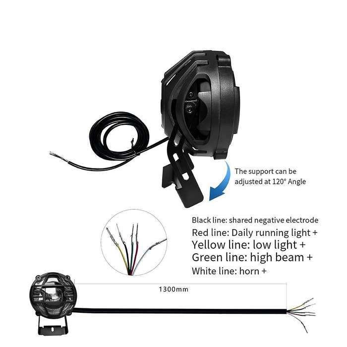 Electric Snowmobile Off-road Vehicle Horn Headlight X5 Aluminum Alloy 36v 48v Night Cycling Waterpro