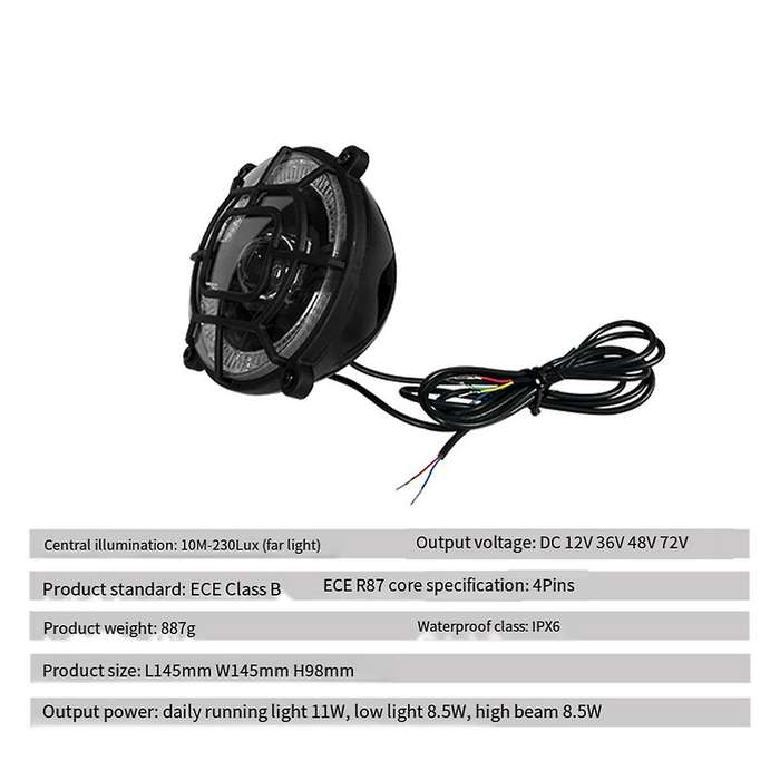 Electric Snowmobile Ebike Headlight Electric Bicycle Front Light with Horn Waterproof Riding Accesso