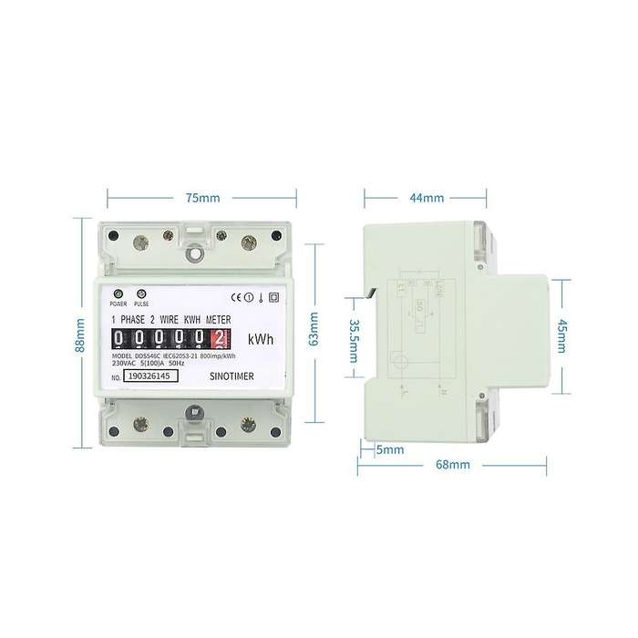 Electric Single Phase Two Wire Ac 220v 100a Energy Meter Kwh Counter Consumption Analog Electricity