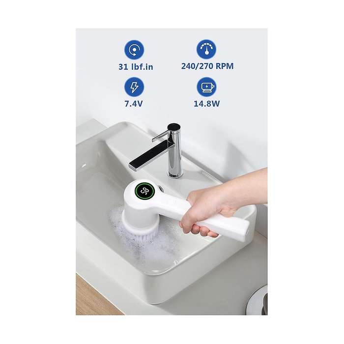Electric Spin Scrubber for Bathroom Bathtub Cordless Power Spinning Scrub Brush Handheld Shower Cle