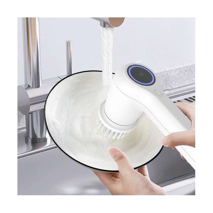 Electric Spin Scrubber, Bathroom Scrubber with Replaceable Brush Head Kitchen Scrubber Cleaning Brus