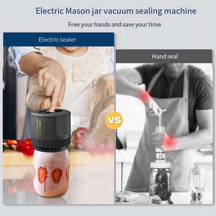 Electric Vacuum Sealer for Mason Jars with Can Lids, Jar Vacuum Sealer for Canning Jars Vacuum Seali