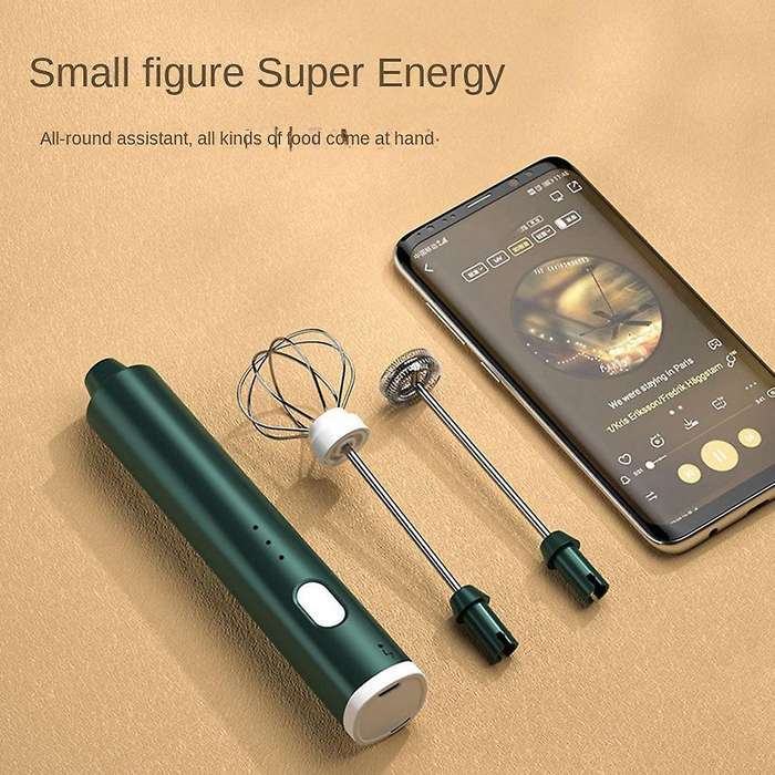 Electric Whisk USB Recharge Three Speed Kitchen Cooking Tool Bubbler Egg Cream Sauce Stirrer Handhel