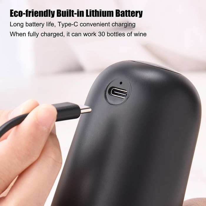 Electric Wine Pourer, Rechargeable Wine Aerator with 2 Wine Stoppers, Portable 1-button Automatic Wi