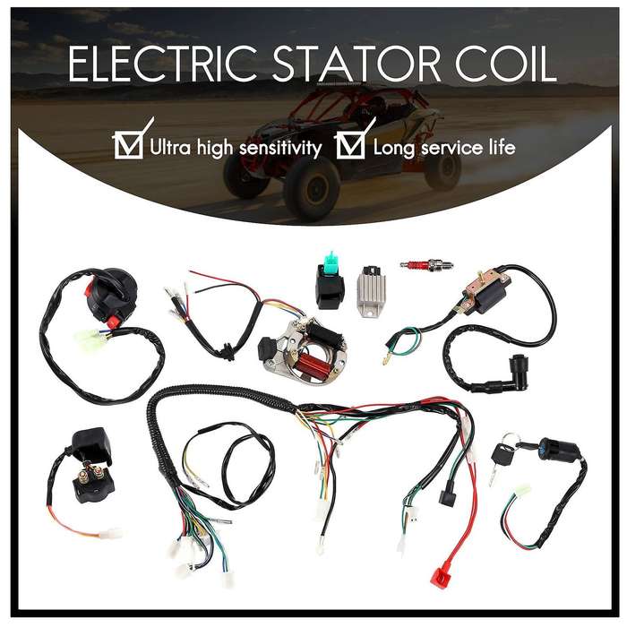 Electrics Stator Coil Wiring Harness Solenoid Relay for 4stroke Atv 50cc 70cc 110cc 125cc Pit Dirt