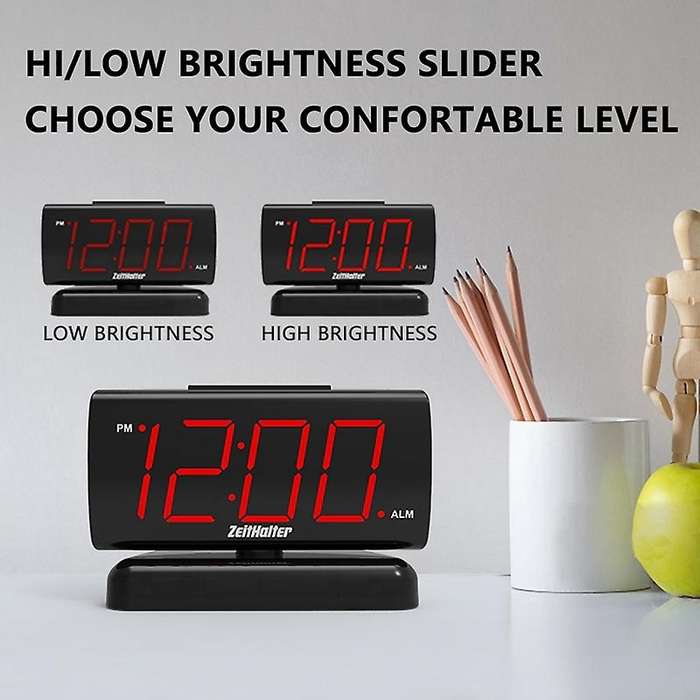 Electronic Alarm Clock with 1.8-Inch Display 90 Degree Rotatable Base,Brightness/Volume Adjustment F