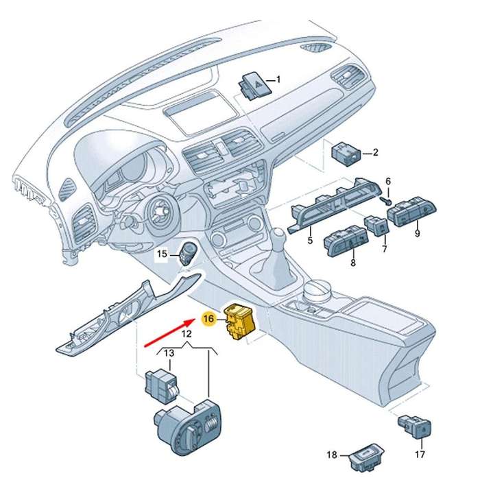 Electronic Auto Hand Brake Button Parking Brake EPB Switch 8U0927225G 4K1713111B for Q3 8U