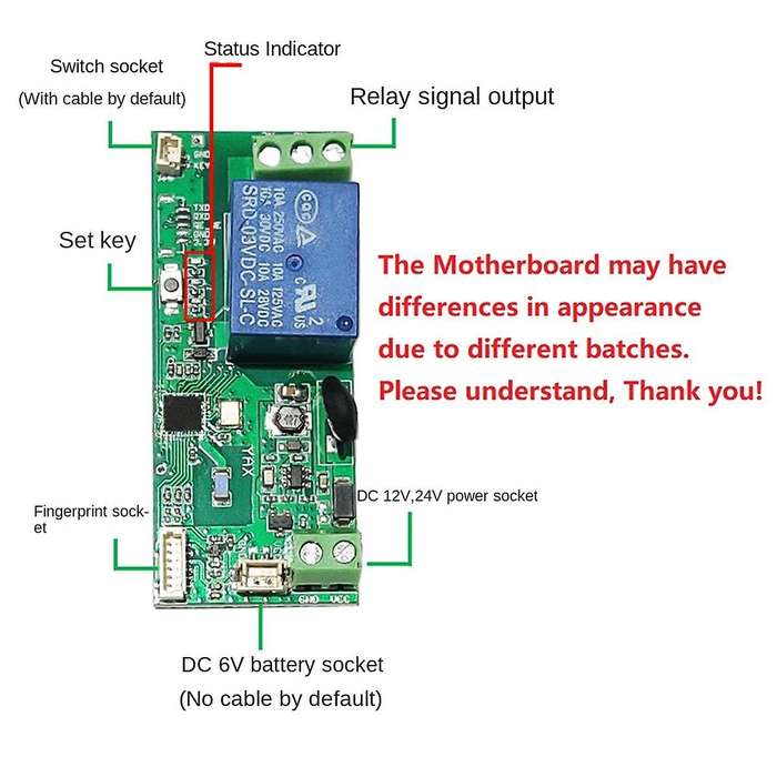 Embedded Finger Reader & Access Board+battery Case 50pcs Finger 12v Or 24v Power Supply Finger Cont