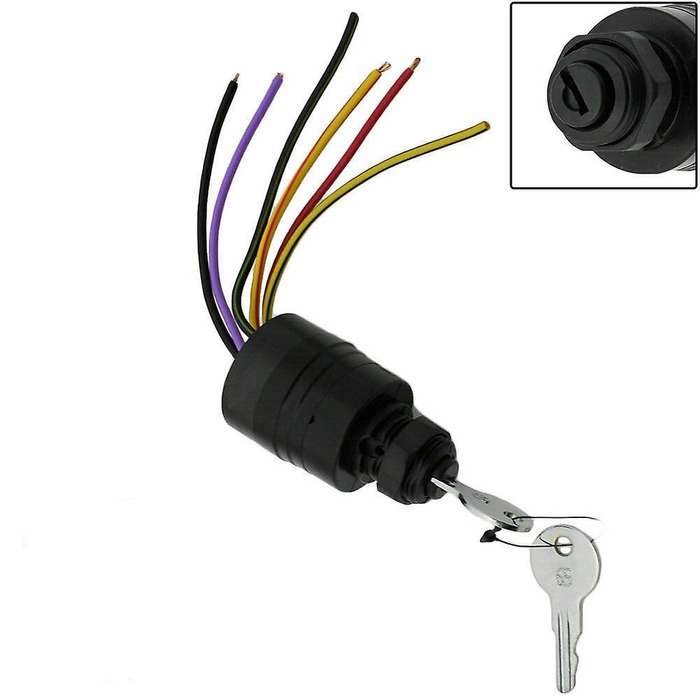 Engine 87-17009A2 Ignition Switch for Mercury Outboard Motor Control Box, 3 Positions, 6 Wires, for
