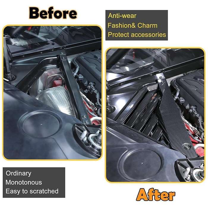 Engine Bay Panel Cover for C8 2020-2023 Rear Engine Case Cover Guards Accessories,Carbon Fiber