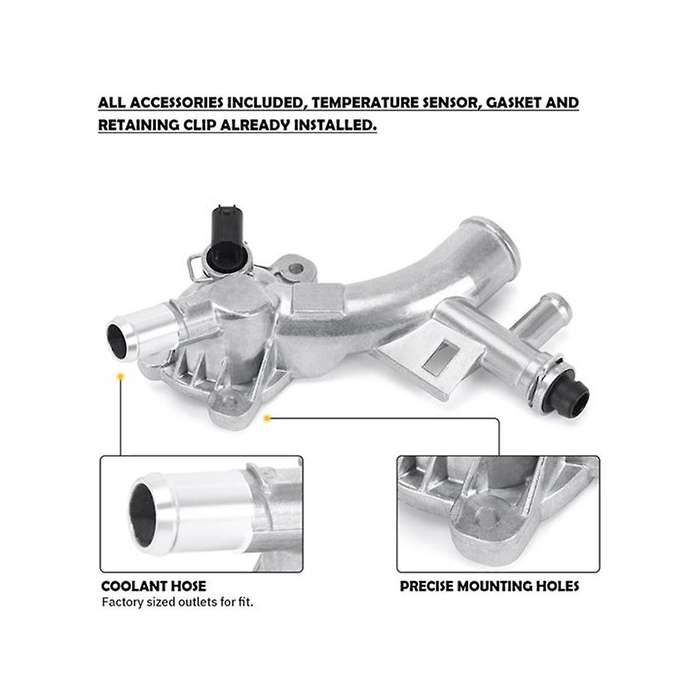 Engine Coolant Housing Water Outlet Aluminum with Hose for Cruze, , and 1.4l - 25193922, 13251447