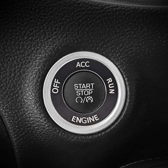 Engine Start Stop Button Knob Cover + Ring Trim Accessories for 2015-2020 Charger (Black)