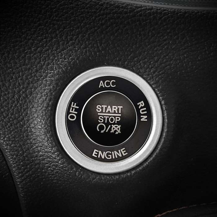 Engine Start Stop Button Knob Cover + Ring Trim Accessories for 2015-2020 Charger (Black)