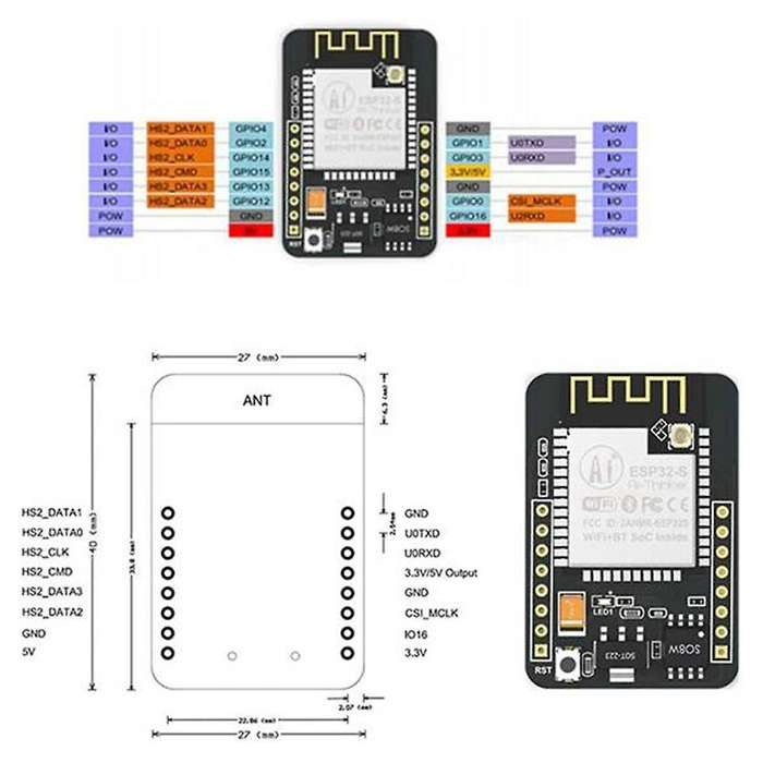 ESP32-CAM-MB WiFi OV2640 Camera Module Bluetooth Module 5V CH340G Nodemcu FT232RL USB to TTL Convert