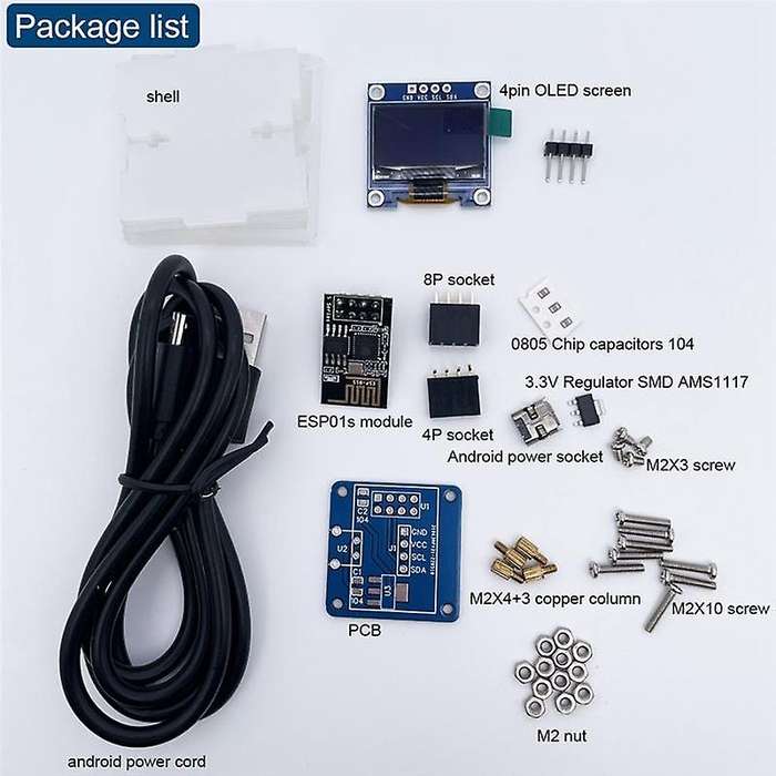ESP8266 DIY Electronic Kit Mini Clock OLED Display Connect