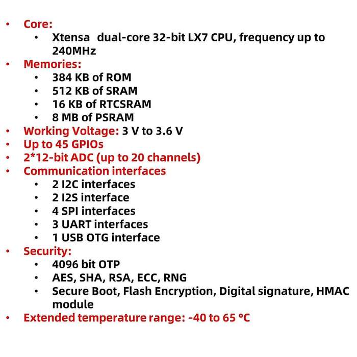 ESP32-S3 WROOM N16R8 CAM Development BoardWiFi Bluetooth Camera Module Onboard ESP32-S3-WROOM-1 N16R