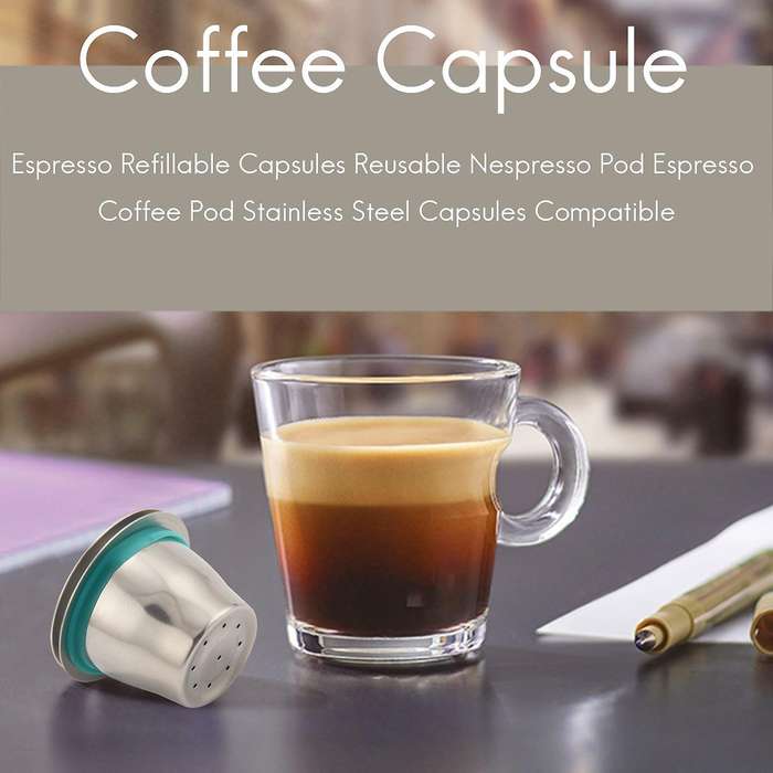 Espresso Refillable Capsules Reusable for Pod Espresso Coffee Pod Stainless Steel Capsules Compatib