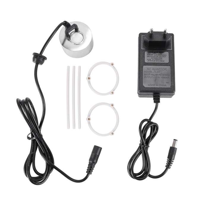 EU Plug 24V Ultrasonic Mist Maker Fogger Water Fountain Pond Rockery Fishtank Vase Birdbath Atomizer