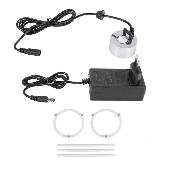 EU Plug 24V Ultrasonic Mist Maker Fogger Water Fountain Pond Rockery Fishtank Vase Birdbath Atomizer