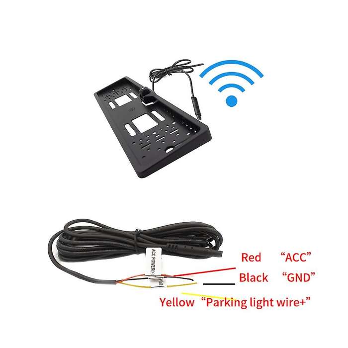 EU European Car Wifi License Plate Frame Wireless Rear View Camera Waterproof Reverse Backup Camera