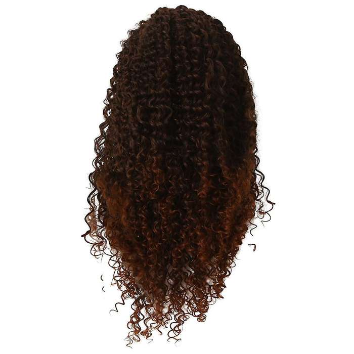 European and American Women 16Inch Curly Hair Chemical Fiber Small Area Hand-Woven Wig Brown Women'
