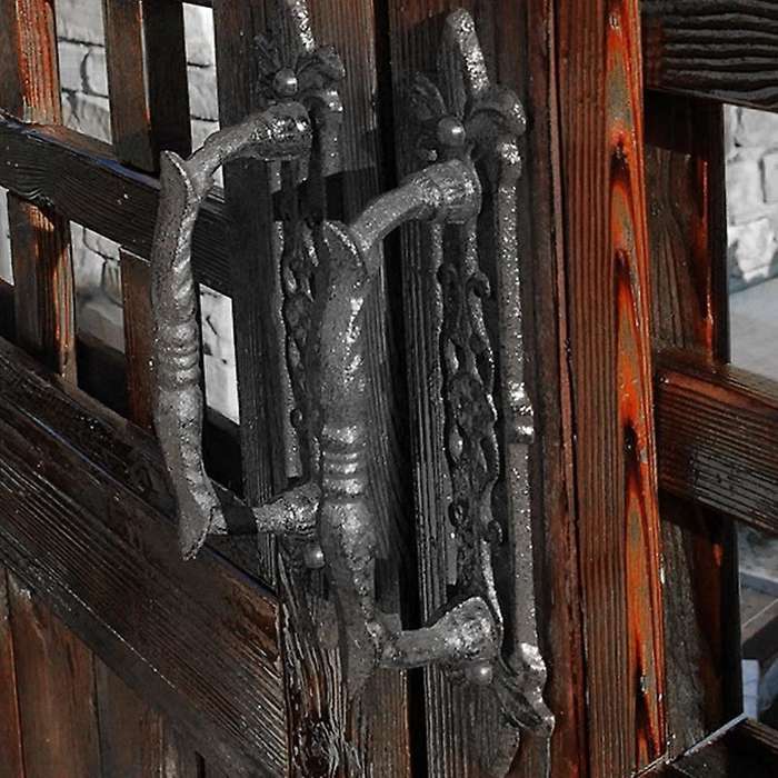 European Retro Cast Iron Craft Door Handles for Garden/Courtyard Door Handle Decoration for Home Doo