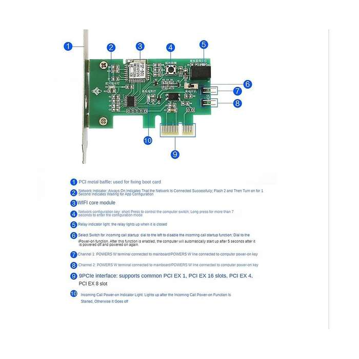 Ewelink Wifi Wireless Smart Switch Relay Module Pci-e Desktop Switch Card Restart Switch Turn On/of