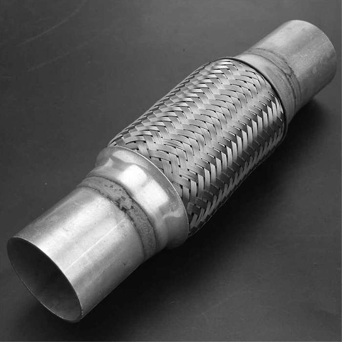 Exhaust Flex Pipe Stainless Steel Double Braid 2 X 6 Inch with Ends 10 Inch Long Car Exhaust Flexibl