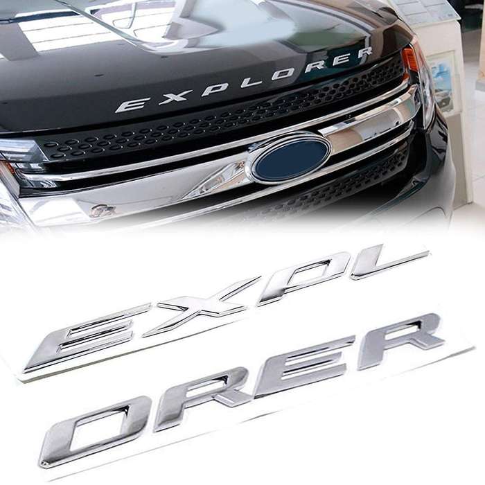 Explorer Car Emblem Front Hood Emblem 3d Letters Explorer Sticker Fit for 2011-2019 Explorer (gloss