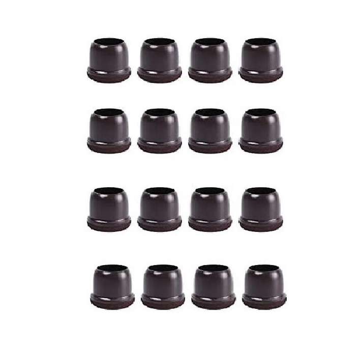 Extra Small Silicone Chair Leg Floor Protectors, Dark Brown Chair Leg Caps W/wrapped Felt, Dark Sil