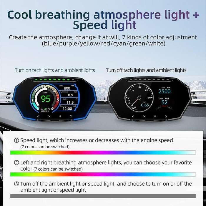 F11 Heads Up Display Gps Obd Hud Digital Speedometer Car Display
