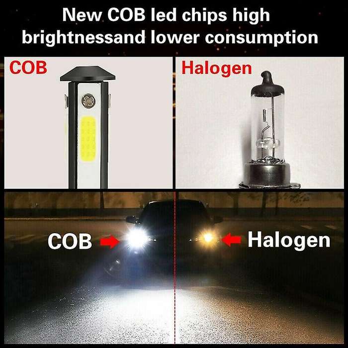 F8 4-Side Glow LED Car Headlight Automobile LED Lamp Upgrade Section Universal Car Headlight H8/H9/H