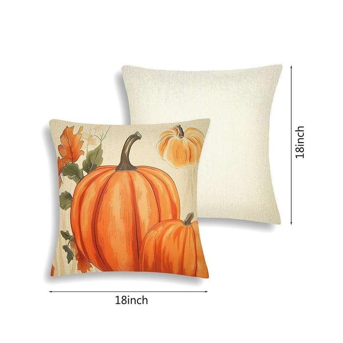 Fall Decor Throw Pillow Covers 18x18inch Grateful Bless Own Home Pumpkin Thanksgiving Pillowcase for