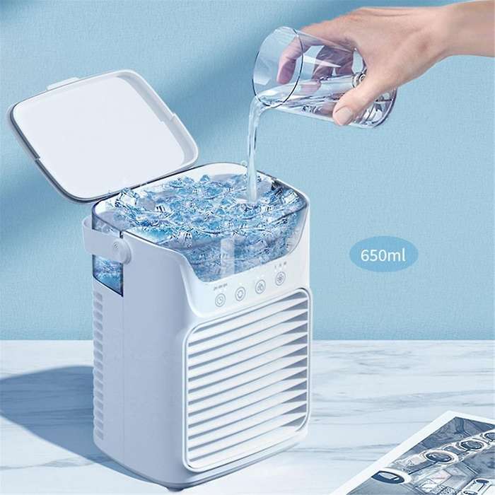 Fan Mini Air Conditioner with 3 Speeds Air Cooler with Humidifier for Room Bedroom Office Desk
