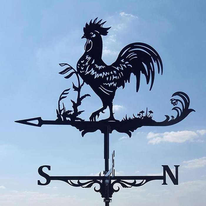 Farm Stainless Steel Home Weather Vane Wind Direction Indicator Yard Measuring for Outdoor Rooster