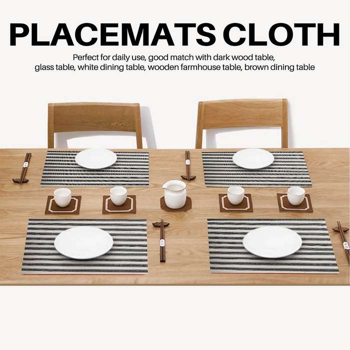 Farmhouse Placematstable Mats Resistant Dining Table Mats for Kitchen Table Set Of 6
