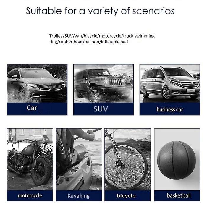 Fast Inflation in Car Air Compressor Inflator Pump LED Lamp for Car Motorcycle Bicycle Tire Inflatab