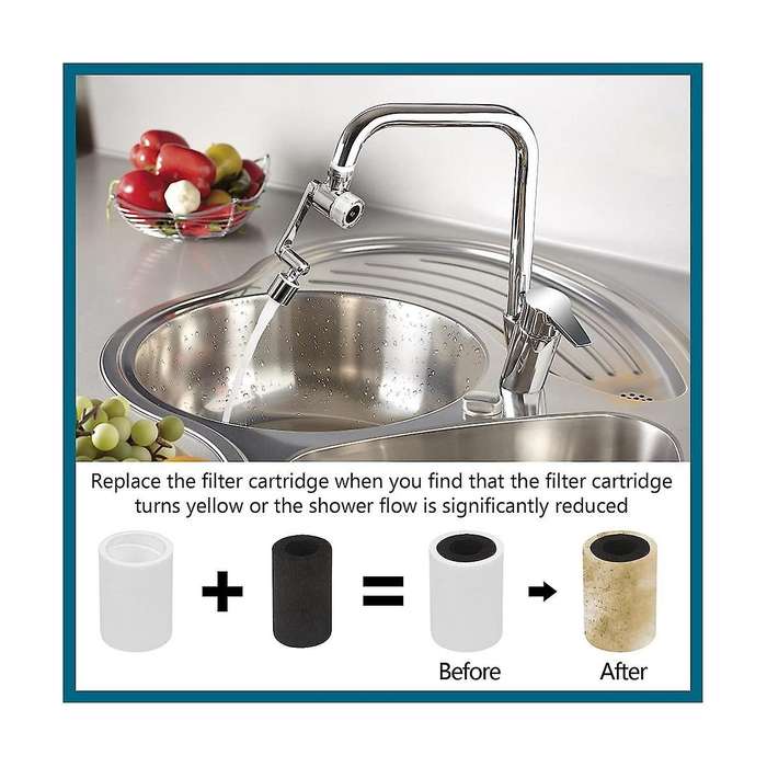 Faucet Extender Water Filter with Activated Carbon, 8pcs Faucet Filter Purifier Replacement for Fauc