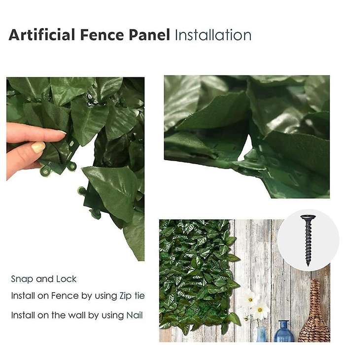 Fence Wall Decoration Artificial Can Stretch Privacy Fence Screen Plant Leaves, Suitable for Home,