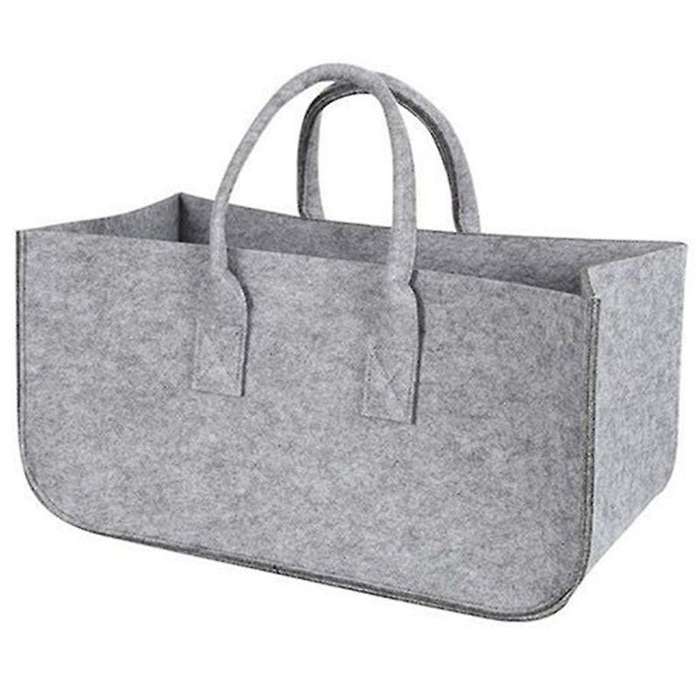 Fireplace Wood Felt Storage Bag Basket Rack Firewood Pocket,felt Foldable Firewood Holder Basket Gr