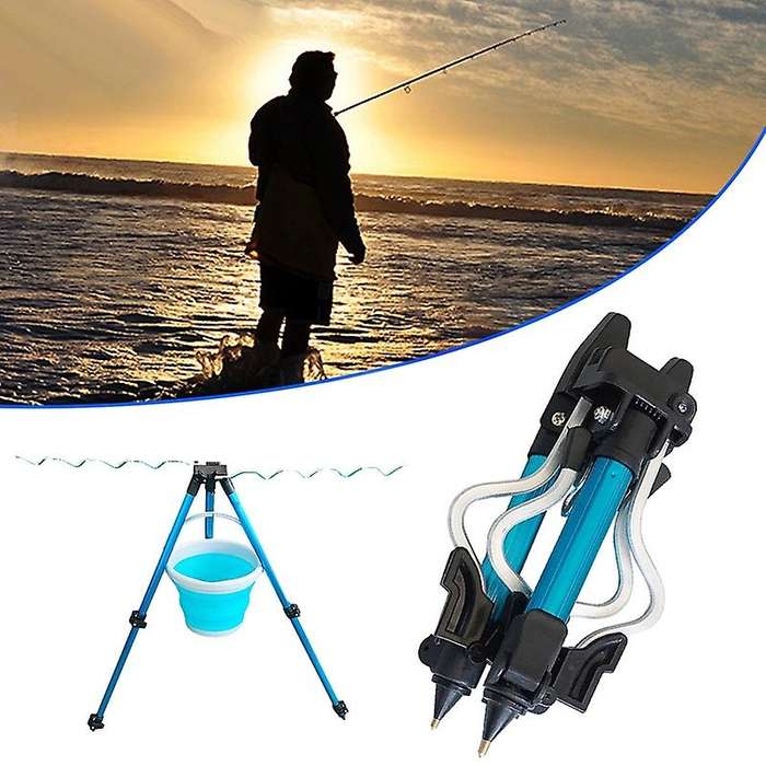 Fishing Rod Rack Holder Aluminum Tripod Portable Telescopic Fishing Pole Bracket Tripod