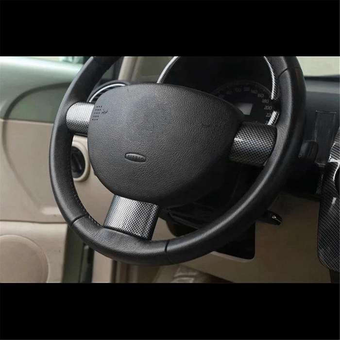 Fit for 2003-2010 3PCS Carbon Fiber ABS Car Interior Steering Wheel Cover Trim Moldings