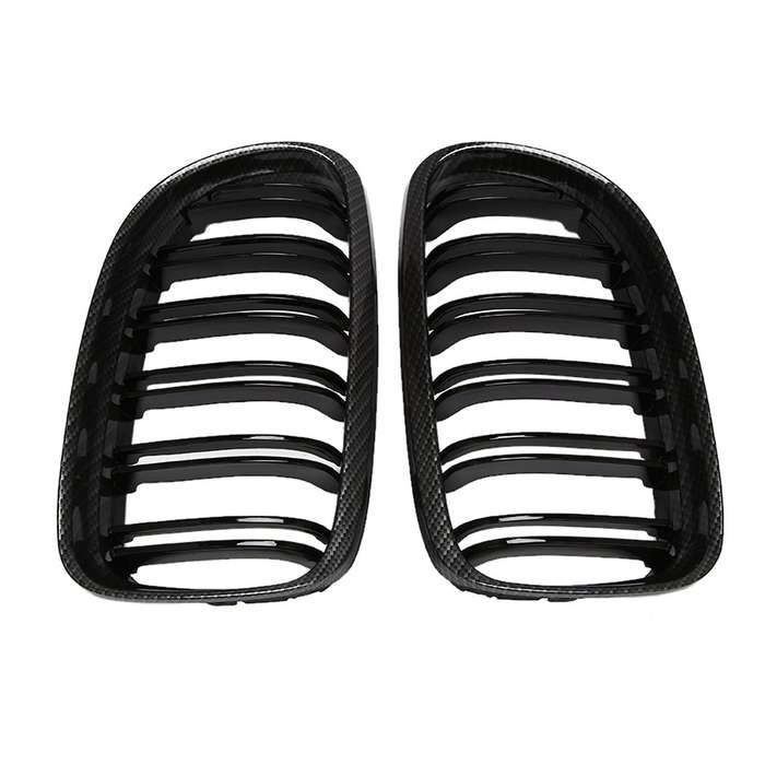 Fit for  3 Series E90 Facelift 09-12 Carbon Fiber Front Kidney Double Slat Grille 51137201969, 51137