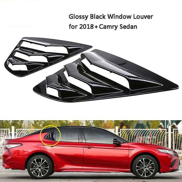 Fit for 2018-2020 Sedan Rear Side Window Louver Sun Shade Covers-Gloss Black