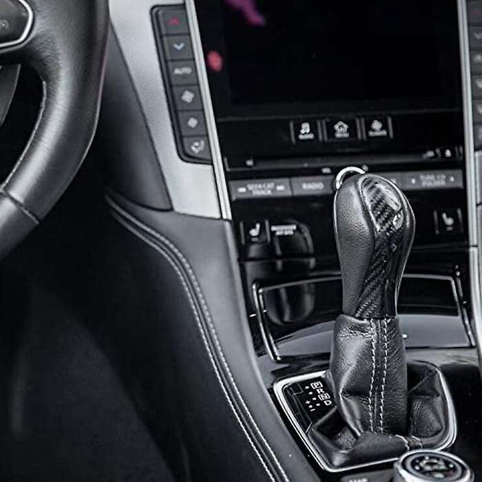 Fits for 2014-2017 Q50 Carbon Fiber Steering Wheel Center Trim+ Shift Knob Cover