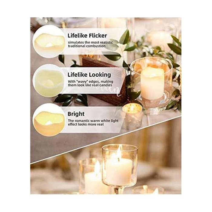 Flameless Wishing Candles, 24 Candles with Batteries, Suitable for Halloween and Christmas Decorate