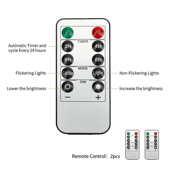 Flameless Candles with Remote, Led Candles with 10-key Remotes Candles for Waterproof Outdoor Plasti