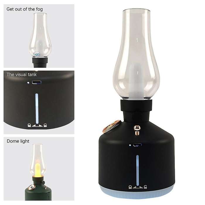 Flame Air Humidifier Wireless Aroma Diffuser USB Rechargeable Essential Oil Lights Cool Mist for Gif
