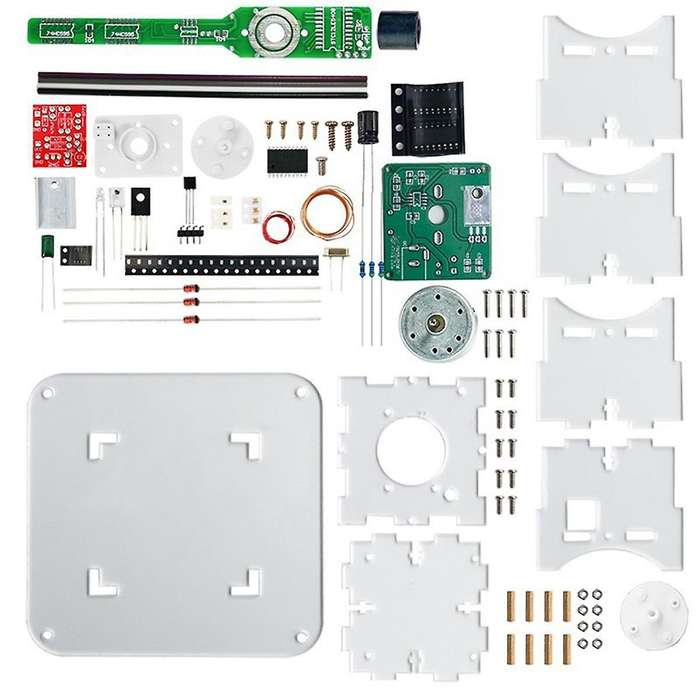 Flat Rotation LED Dot Display DIY Kit 51 Single Chip Microcomputer Welding DIY Electronic Parts,No D